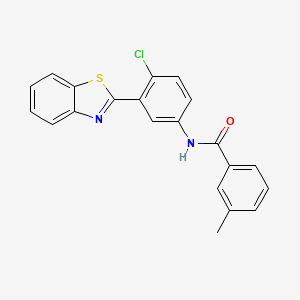 molecular formula C21H15ClN2OS B4855299 N-[3-(1,3-benzothiazol-2-yl)-4-chlorophenyl]-3-methylbenzamide 
