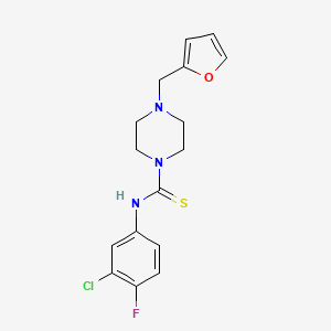 N-(3-chloro-4-fluorophenyl)-4-(2-furylmethyl)-1-piperazinecarbothioamide
