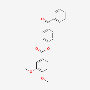 molecular formula C22H18O5 B4855321 4-benzoylphenyl 3,4-dimethoxybenzoate 