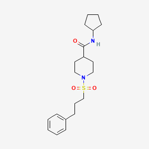 molecular formula C20H30N2O3S B4855328 N-cyclopentyl-1-[(3-phenylpropyl)sulfonyl]-4-piperidinecarboxamide 