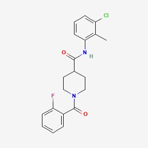 molecular formula C20H20ClFN2O2 B4855343 N-(3-chloro-2-methylphenyl)-1-(2-fluorobenzoyl)-4-piperidinecarboxamide 