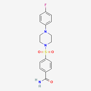 molecular formula C17H18FN3O3S B4855370 4-{[4-(4-fluorophenyl)piperazin-1-yl]sulfonyl}benzamide 