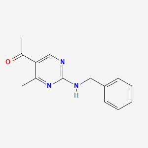 molecular formula C14H15N3O B4855382 1-[2-(benzylamino)-4-methyl-5-pyrimidinyl]ethanone 