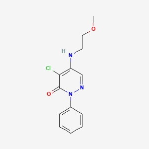 molecular formula C13H14ClN3O2 B4855387 4-chloro-5-[(2-methoxyethyl)amino]-2-phenyl-3(2H)-pyridazinone 