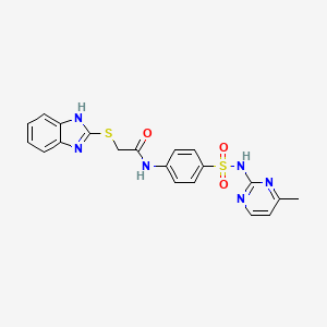 molecular formula C20H18N6O3S2 B4855427 2-(1H-benzimidazol-2-ylthio)-N-(4-{[(4-methyl-2-pyrimidinyl)amino]sulfonyl}phenyl)acetamide 