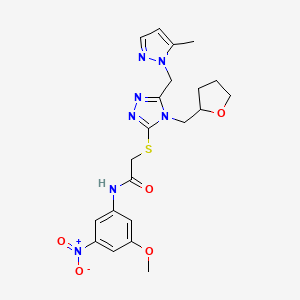 N-(3-methoxy-5-nitrophenyl)-2-{[5-[(5-methyl-1H-pyrazol-1-yl)methyl]-4-(tetrahydro-2-furanylmethyl)-4H-1,2,4-triazol-3-yl]thio}acetamide