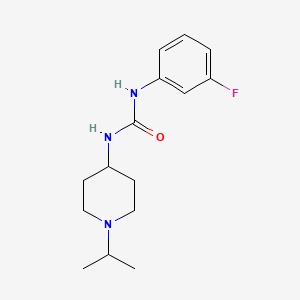 molecular formula C15H22FN3O B4855438 N-(3-fluorophenyl)-N'-(1-isopropyl-4-piperidinyl)urea 