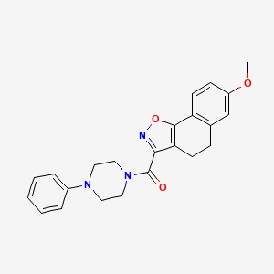 molecular formula C23H23N3O3 B4855450 7-methoxy-3-[(4-phenyl-1-piperazinyl)carbonyl]-4,5-dihydronaphtho[2,1-d]isoxazole 
