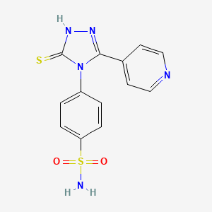 molecular formula C13H11N5O2S2 B4855481 4-[3-mercapto-5-(4-pyridinyl)-4H-1,2,4-triazol-4-yl]benzenesulfonamide 