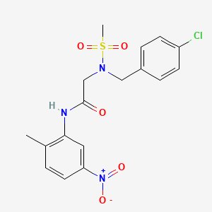 molecular formula C17H18ClN3O5S B4855489 N~2~-(4-chlorobenzyl)-N~1~-(2-methyl-5-nitrophenyl)-N~2~-(methylsulfonyl)glycinamide 