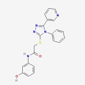 molecular formula C21H17N5O2S B4855507 N-(3-hydroxyphenyl)-2-{[4-phenyl-5-(3-pyridinyl)-4H-1,2,4-triazol-3-yl]thio}acetamide 