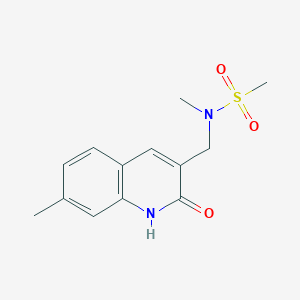 molecular formula C13H16N2O3S B4855523 N-[(2-hydroxy-7-methyl-3-quinolinyl)methyl]-N-methylmethanesulfonamide 
