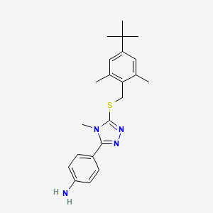 molecular formula C22H28N4S B4855534 (4-{5-[(4-tert-butyl-2,6-dimethylbenzyl)thio]-4-methyl-4H-1,2,4-triazol-3-yl}phenyl)amine 
