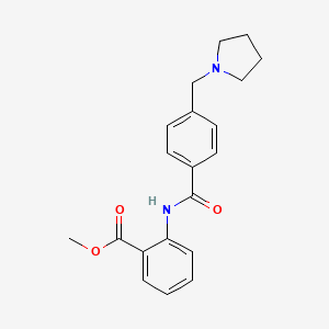 molecular formula C20H22N2O3 B4855545 methyl 2-{[4-(1-pyrrolidinylmethyl)benzoyl]amino}benzoate 