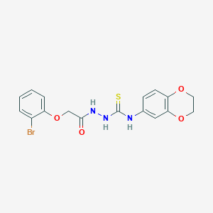 molecular formula C17H16BrN3O4S B4855548 2-[(2-bromophenoxy)acetyl]-N-(2,3-dihydro-1,4-benzodioxin-6-yl)hydrazinecarbothioamide 