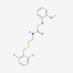 molecular formula C18H19ClFNO3S B4855553 N-{2-[(2-chloro-6-fluorobenzyl)thio]ethyl}-2-(2-methoxyphenoxy)acetamide 