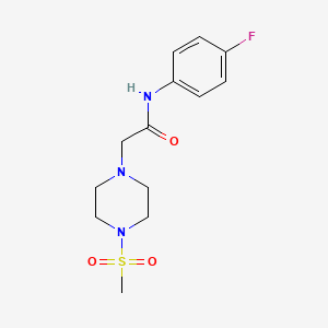 molecular formula C13H18FN3O3S B4855560 N-(4-fluorophenyl)-2-[4-(methylsulfonyl)-1-piperazinyl]acetamide 