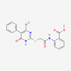 molecular formula C20H17N3O5S B4855580 methyl 2-({[(4-hydroxy-6-oxo-5-phenyl-1,6-dihydro-2-pyrimidinyl)thio]acetyl}amino)benzoate 