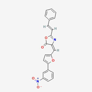 molecular formula C22H14N2O5 B4855583 4-{[5-(3-nitrophenyl)-2-furyl]methylene}-2-(2-phenylvinyl)-1,3-oxazol-5(4H)-one 