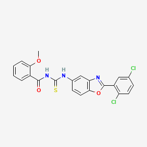 molecular formula C22H15Cl2N3O3S B4855617 N-({[2-(2,5-dichlorophenyl)-1,3-benzoxazol-5-yl]amino}carbonothioyl)-2-methoxybenzamide 