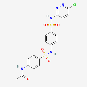 molecular formula C18H16ClN5O5S2 B4855644 N-(4-{[(4-{[(6-chloro-3-pyridazinyl)amino]sulfonyl}phenyl)amino]sulfonyl}phenyl)acetamide 