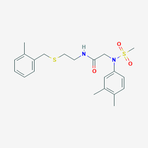 molecular formula C21H28N2O3S2 B4855645 N~2~-(3,4-dimethylphenyl)-N~1~-{2-[(2-methylbenzyl)thio]ethyl}-N~2~-(methylsulfonyl)glycinamide 