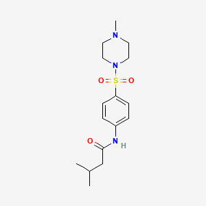 molecular formula C16H25N3O3S B4855677 3-methyl-N-{4-[(4-methyl-1-piperazinyl)sulfonyl]phenyl}butanamide 