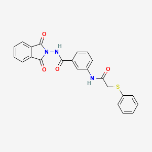 molecular formula C23H17N3O4S B4855685 N-(1,3-dioxo-1,3-dihydro-2H-isoindol-2-yl)-3-{[(phenylthio)acetyl]amino}benzamide 