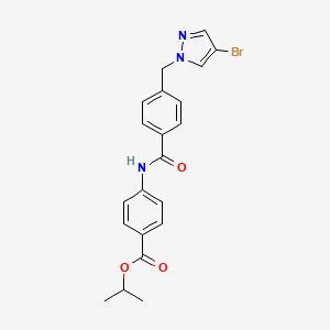 molecular formula C21H20BrN3O3 B4855694 isopropyl 4-({4-[(4-bromo-1H-pyrazol-1-yl)methyl]benzoyl}amino)benzoate 