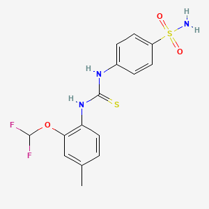 molecular formula C15H15F2N3O3S2 B4855702 4-[({[2-(difluoromethoxy)-4-methylphenyl]amino}carbonothioyl)amino]benzenesulfonamide 