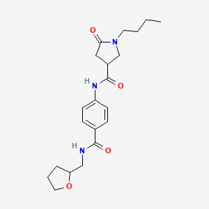 1-butyl-5-oxo-N-(4-{[(tetrahydro-2-furanylmethyl)amino]carbonyl}phenyl)-3-pyrrolidinecarboxamide