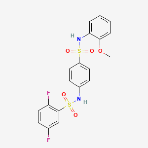 molecular formula C19H16F2N2O5S2 B4855752 2,5-difluoro-N-(4-{[(2-methoxyphenyl)amino]sulfonyl}phenyl)benzenesulfonamide 