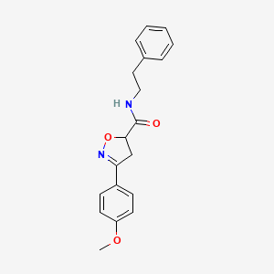 molecular formula C19H20N2O3 B4855756 3-(4-methoxyphenyl)-N-(2-phenylethyl)-4,5-dihydro-5-isoxazolecarboxamide 