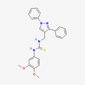 molecular formula C25H24N4O2S B4855773 N-(3,4-dimethoxyphenyl)-N'-[(1,3-diphenyl-1H-pyrazol-4-yl)methyl]thiourea 