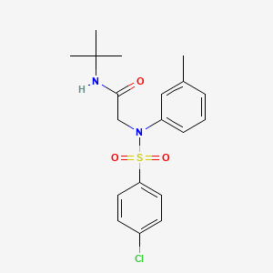 molecular formula C19H23ClN2O3S B4855780 N~1~-(tert-butyl)-N~2~-[(4-chlorophenyl)sulfonyl]-N~2~-(3-methylphenyl)glycinamide 