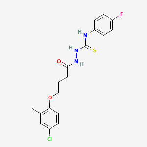 molecular formula C18H19ClFN3O2S B4855790 2-[4-(4-chloro-2-methylphenoxy)butanoyl]-N-(4-fluorophenyl)hydrazinecarbothioamide 