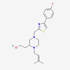 2-[4-{[4-(4-fluorophenyl)-1,3-thiazol-2-yl]methyl}-1-(3-methyl-2-buten-1-yl)-2-piperazinyl]ethanol