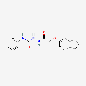molecular formula C18H19N3O3 B4855816 2-[(2,3-dihydro-1H-inden-5-yloxy)acetyl]-N-phenylhydrazinecarboxamide 