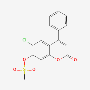 6-chloro-2-oxo-4-phenyl-2H-chromen-7-yl methanesulfonate