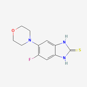 molecular formula C11H12FN3OS B4855840 5-fluoro-6-(4-morpholinyl)-1,3-dihydro-2H-benzimidazole-2-thione 