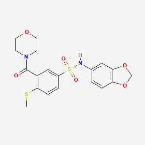 molecular formula C19H20N2O6S2 B4855861 N-1,3-benzodioxol-5-yl-4-(methylthio)-3-(4-morpholinylcarbonyl)benzenesulfonamide 