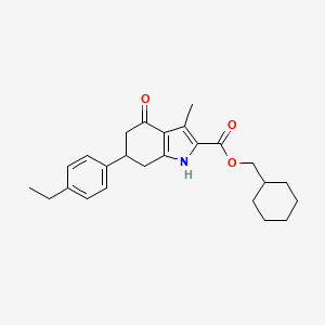 molecular formula C25H31NO3 B4855875 cyclohexylmethyl 6-(4-ethylphenyl)-3-methyl-4-oxo-4,5,6,7-tetrahydro-1H-indole-2-carboxylate 