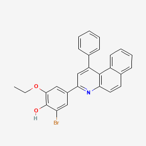 molecular formula C27H20BrNO2 B4855879 2-bromo-6-ethoxy-4-(1-phenylbenzo[f]quinolin-3-yl)phenol 
