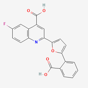 molecular formula C21H12FNO5 B4855880 2-[5-(2-carboxyphenyl)-2-furyl]-6-fluoro-4-quinolinecarboxylic acid 