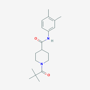 molecular formula C19H28N2O2 B4855892 N-(3,4-dimethylphenyl)-1-(2,2-dimethylpropanoyl)-4-piperidinecarboxamide 
