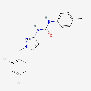 molecular formula C18H16Cl2N4O B4855893 N-[1-(2,4-dichlorobenzyl)-1H-pyrazol-3-yl]-N'-(4-methylphenyl)urea 