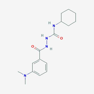 molecular formula C16H24N4O2 B4855896 N-cyclohexyl-2-[3-(dimethylamino)benzoyl]hydrazinecarboxamide 