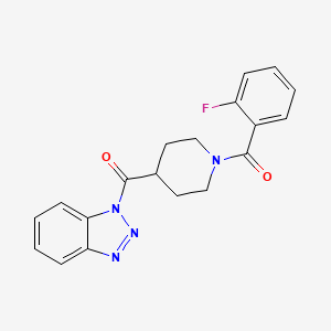 molecular formula C19H17FN4O2 B4855901 1-{[1-(2-fluorobenzoyl)-4-piperidinyl]carbonyl}-1H-1,2,3-benzotriazole 