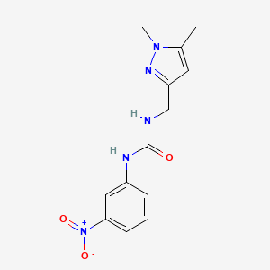 molecular formula C13H15N5O3 B4855903 N-[(1,5-dimethyl-1H-pyrazol-3-yl)methyl]-N'-(3-nitrophenyl)urea 