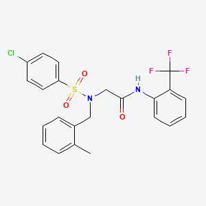 molecular formula C23H20ClF3N2O3S B4855958 N~2~-[(4-chlorophenyl)sulfonyl]-N~2~-(2-methylbenzyl)-N~1~-[2-(trifluoromethyl)phenyl]glycinamide 